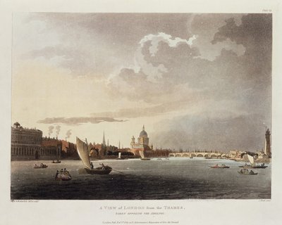 A View of London from the Thames by Pugin and Rowlandson